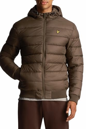 Lyle & Scott Quilted Wadded Jacket für Herren in Schwarz ist eine leichte, isolierte Steppjacke mit Kapuze, die perfekt für kühleres Wetter ist.