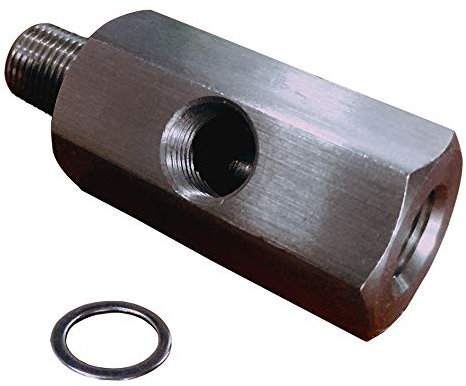 AFATEBOX Oil Pressure Sensor Tee 1/4 NPT Female to 1/4 NPT Male with 1/8 NPT Gauge Port Adapter Turbo Supply Feed Line T Stainless Steel