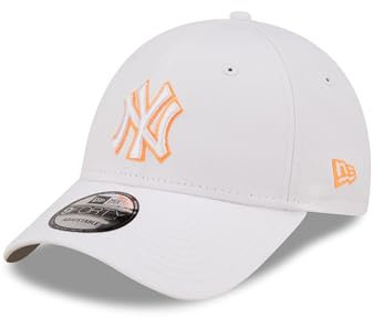 New Era New York Yankees - Cap Kappe Hut Basecap - verstellbar - Teamlogo NY - - Neon - weiß orange - One-Size