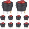 VEXUNGA Interruptor Basculante Redondo 6A 250VAC 10A 125VAC 2Posiciones 3Pines Interruptores Conmutador Palanca ON/OFF Luz Rojo para Coche Moto Electrodomésticos (10 Piezas)
