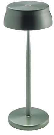 Zafferano, Sister Light Wi-Fi Lampe, Wiederaufladbare und Kabellose Tischlampe mit Fernbedienung, Geeignet für den Innen- und Außenbereich, Stufendimmer, 2200-4000 K, Höhe 32,8 cm, Farbe Grün