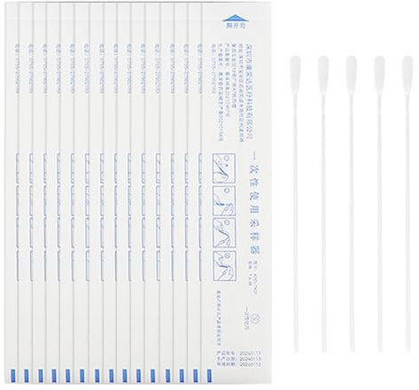 LNQ LUNIQI Einweg Medizinisch Nase Tupfer Sterile Nasopharynx Tupfer Einzeln Verpackt Sterile Nasentupfer Specimen Collection Flocked Swab (20 Stück)
