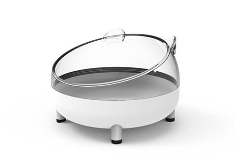 Meow&Woof Grand bac à sable pour hamster, bac à sable, salle de bain gerbille, petite baignoire, chinchilla, bac de bain pour cage de hamster, 16,5 cm, blanc