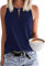 Tanmolo Damen Tank Top Ärmellos Oberteile Sommer Tanktops V-Ausschnitt Blusentop Strand Sexy Vest Top Bluse Navy Blau, S