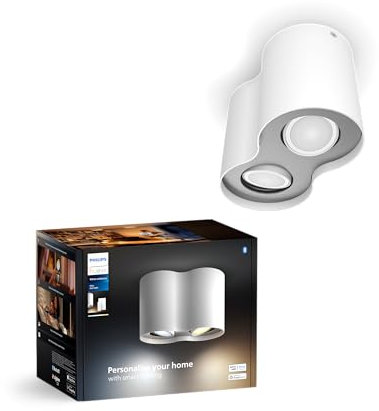 Pillar Hue plate/spiral white 2x5W 230V