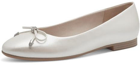 Tamaris Damen Klassische Ballerinas, Frauen Flats,Comfort Lining,TOUCHit-Fußbett,Slip-ons,klassisch elegant,Ballerinen,Pearl,41 EU