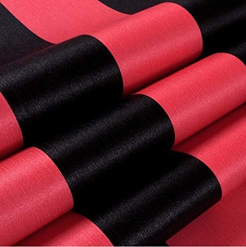 Generic Wallpaper 3D Wall Panels Wallpaper Wall Stickers Cute Wide Striped Yellow Wallpaper 3D Black Red Stripes Non Woven Wallpapers Roll Wall Decals Bedroom Wall Paper/Red/0.53 * 9.5M