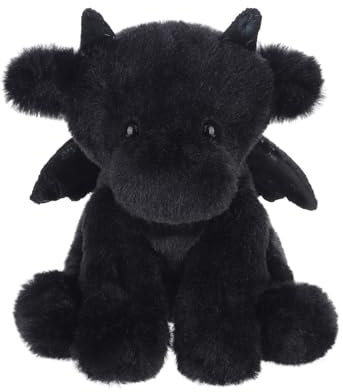 Apricot Lamb Schwarzer Drache Plüschtiere für Kinder, weiche niedliche Kuscheltier für Baby Mädchen und Jungen, Flauschige Schwarzer Drache Schwarz 20 cm