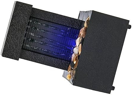 STOBAZA LED Lighted Table Fountain Mini Waterfall for Indoor Decor Relaxing Water Feature for Home