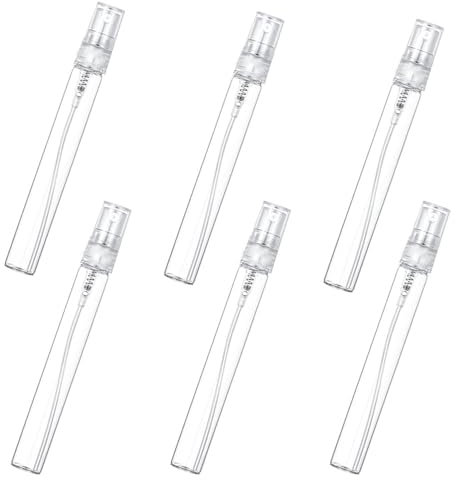 Lot de 6 Pièces Vaporisateurs de Parfum, Flacon Pulvérisateur Vide en Transparent de 5ML pour Échantillon Parfum, Voyage et Cosmétique, Portable Flacons Atomiseurs(5ML)