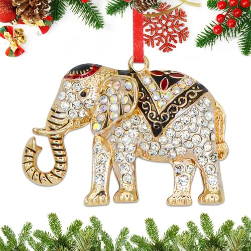 BIZIBAFF Elefant Weihnachtsschmuck schwarz 007
