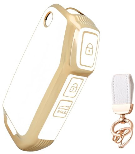 NEUHOO Auto Zubehör kompatibel mit Kia Ceed | GT | SW 2018-2024 2025 Schlüsselhülle und Schlüsselanhänger, Schlüsselgehäuse Silikon Schlüsselkarte Hülle (Weiß)