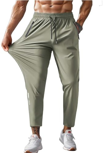 Hidkat Pantalones de senderismo para hombre, de secado rápido, ligeros, pantalones de pesca al aire libre, resistentes al agua, con bolsillos con cremallera