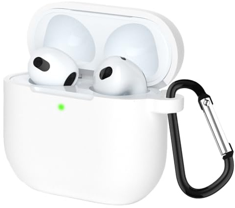 KANOYO Silikon Hülle für Airpods 4 (2024) Hülle Kopfhörer Case und Schutzhülle Kompatibel Airpods 4 Silikon Cover,Stoßfeste Schutzhülle,Kratzfest - Weiß