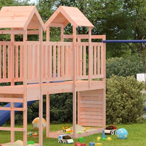 Lechnical Play Tower with Rockwall 53x110.5x214 cm Solid Wood Douglas,Outdoor Kids Playhouse,Play Tower,Playground Equipment-826551