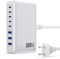300W Caricatore USB C Multiplo, GaN Ⅳ 8 Port 100W PD Caricabatterie USB C PPS QC Alimentatore USB Multipla Stazione di Ricarica Presa USB per MacBook Air/Pro iPhone iPad Samsung SteamDeck-Bianco