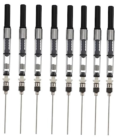 OFFSCH 8pcs Fountain Pen Blotter Ink Fill Assistant Mini Staple Remover Tool Ink Pen Converter Refill Ink Tool Pen Ink Absorber Ink Converter Rose Ink Pen Refillable Stainless Steel Black