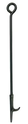 ADEPTNA Heavy-Duty Black Cast-Iron Fire Poker – 45cm (17.7”) Fireside Coal Poker for Fireplaces, Wood Burners, Stoves, Campfires & Fire Pits – Durable, Sturdy, Satin Black Finish with Loop Handle for
