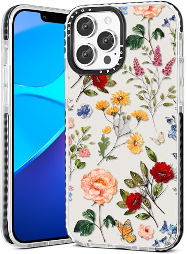 Kokaade for iPhone 12 Pro Max Case for Women Girls - Cute Kawaii Retro Flower Design Fashion Phone Cover Girly TPU Funda for iPhone 12 Promax