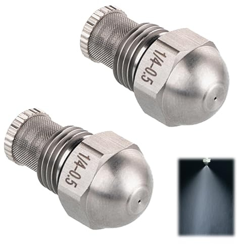 XCSJ 2 Pcs 1/4BSP Düsen Spritzdurchm Edelstahl (Lochdurchmesser:0.5 mm) | Feines Zerstäuben Nebeldüse zur Kühlung, Reinigung, Beschichtung, Gartenbewässerung, Feinnebeldüse Mit Filterfunktion