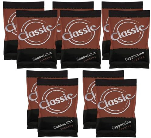 Classic Cappuccino Topping 750g Instant Vending Milk Powder. Smooth, Creamy, Delicious and Frothy Coffee Toppings (Pack of 10, Total 7500 grams)