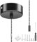 WUISOLQP Interrupteur à tirette chromé pour salle de bain - Avec cordon de 150 cm - Outil de montage élégant - Pour lumière de salle de bain - Noir