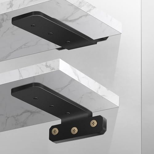 Robuste Regalhalterung, 150 mm, 4 Stück, schwarze Regalhalterungen und Stützen, Wandmontage, 15,2 cm