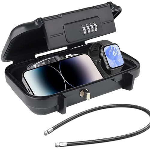 Mini Coffre-fort à code numérique, coffre de plage portable, étanche pour téléphone portable avec cordon de fil, gadget de plage, boîte sécurisée petite pour les voyages, la plage, le camping, le