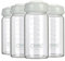 Comi Baby Glass Breastmilk Storage Bottles Grey 4 Packs 8.oz 240ml Wide Neck Bottles with Screw Ring Sealing Disk BPA-Free Breastfeeding Milk Collection Fits Breast Pumps & Nipples(4 Gray Lids)