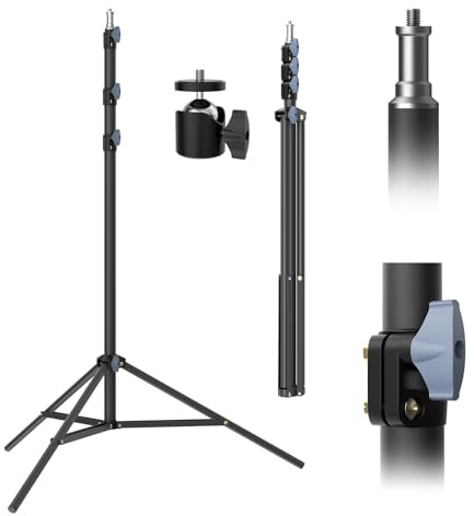 Photography Light Stands 118/10ft/300 cm: LEORFI Heavy Duty Light Tripod Stand - Aluminum Lighting Stand - Photo Video Tripod Stand - with 1/4 Screw for Studio - Live Streaming Ring Light Reflectors