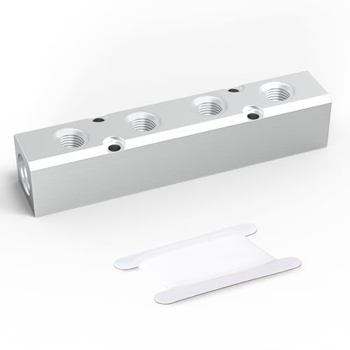 GASHER 1Stücke Aluminium 4 Weg 6 Port Pneumatische Verteiler Luftverteilung Block Splitter 1/4 Output Port 1/2 Supply Port