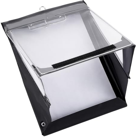 PH PandaHall Klemmbrett Wasserdicht 25x26.5cm Aufbewahrungs Zwischenablage Wasserdichter Dokumentenständer Dokumentenhalter aus Kunststoff für Innen Und Außenbereich