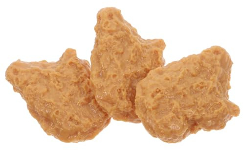 HONITANO 3stücke Teiliges Realistisches Hähnchen-Nugget-dekor Aus PVC Lebensechte Fleischmodell-Requisite Für Küche Restaurant Wohnraum Und Display Detailgetreue Hähnchen-Imitation Vielseit