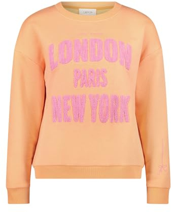 Cartoon Damen Sweatshirt mit Rippbündchen 40, Patch Orange/Pink