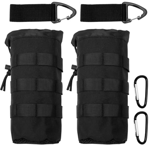 Yoicn Lth Lot de 2 Porte Bouteilles Tactiques Molle en Nylon, Pochette pour Bouteille d'eau pour Sac à Dos, randonnée et activités Outdoor