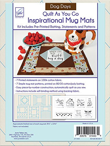 June Tailor Quilt As You Go Inspirational Mug Mats Kit, Multicoloured, 27.94 x 21.59 x 6.35 cm