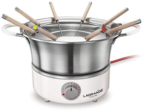 Lagrange 349302 Fondue Elégance en Acier inoxydable Brossé Rouge
