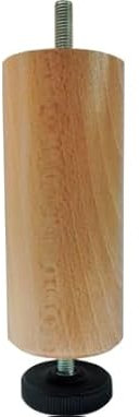 MRG - Pied de lit Réglable H20cm D7cm vernis naturel filetage 8mm