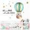 Little Deco Aufkleber Kinderzimmer Zitat Bis zum Mond & Waldtiere im Heißluftballon I 92 x 47 cm (BxH) I Wandsticker Wandtattoo Deko Babyzimmer Mädchen DL207-15