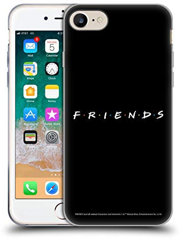 Head Case Designs Licenza Ufficiale Friends TV Show Nero Logos Custodia in Gel [Protezione di Grado Militare] Compatibile con Apple iPhone 7/8 / SE 2020 & 2022 E Compatibile con MagSafe
