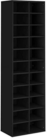vidaXL Schuhschrank mit 22 Fächern Schuhständer Schuhablage Schuhaufbewahrung Flurregal Standregal Flur Diele Schwarz 54x34x183cm Holzwerkstoff