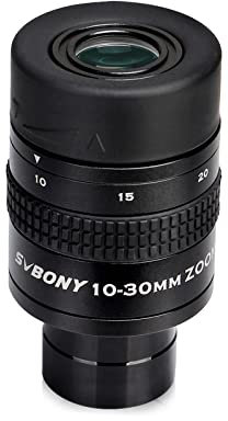 Svbony SV170 Teleskop Okulare Zoom, 10-30mm 1.25 Zoll Zoomokular mit FMC Green Film, Teleskopzubehör für Amateurastronom Beobachten Größere Deep Sky Objekte Vollmond