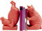 Kare Design Buchstütze Hippo, 2er Set, Pink, Antirutsch Unterfläche, Handgemalt, jedes Stück ein Unikat, Geschenkidee, Bücherregal, Dekofigur, Tiere, 25.7x18.5x13.5cm (H/B/T)