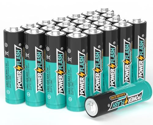 H AAA Batteries 24 Pack with Fresh Date-Triple A Long-Lasting Alkaline High-Performance Battery, 1.5 Volt, 10-Year Shelf Life, Power Will Not L