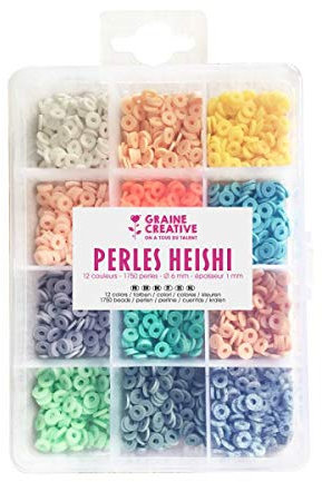 Boîte de Perles Heishi - 12 Couleurs Pastel