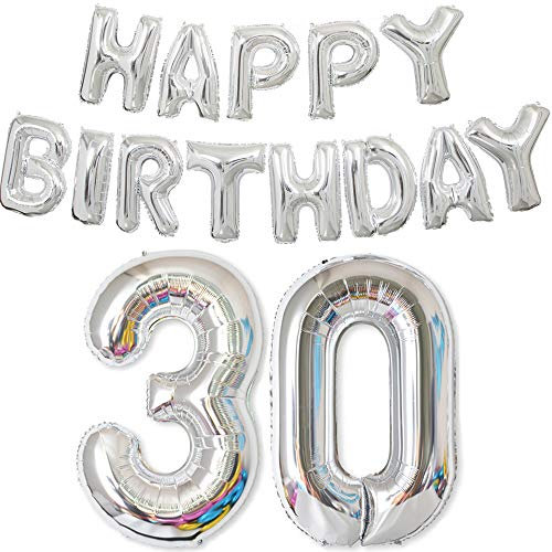 30th Birthday Balloons Banner Women Men Decorations Supplies Happy 30th Birthday Banner Balloons