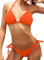 SHEKINI Damen Bikinis Set Rückenfrei Verstellbarer Klassischer Triangel Bikinioberteil Sexy Badeanzug Ruched Verstellbarer Ties up Triangel Bikinihose Strandbikini（Fluoreszierendes Orange，S）