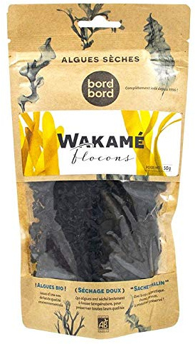 Bord à bord BIO Wakame Flocken 40g aus dem Atlantik | Undaria pinnatifida | Getrocknete Algen | Laborgeprüft für Smoothies oder als Trocken-Gemüse, Menge:3 Stück