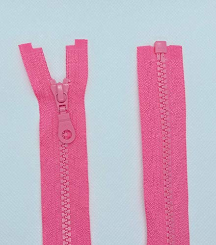 YKK Reißverschluss Kunststoff Zähne Nr.5 mittelgrob Teilbar (335 Pink, 50cm)