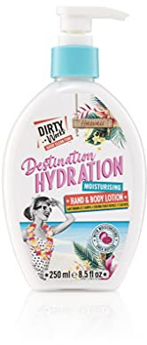 Dirty Works Destination Hydration Moisturising Hand & Body Lotion, Vegan Hand Cream 250ml Pump Dispenser, Clear